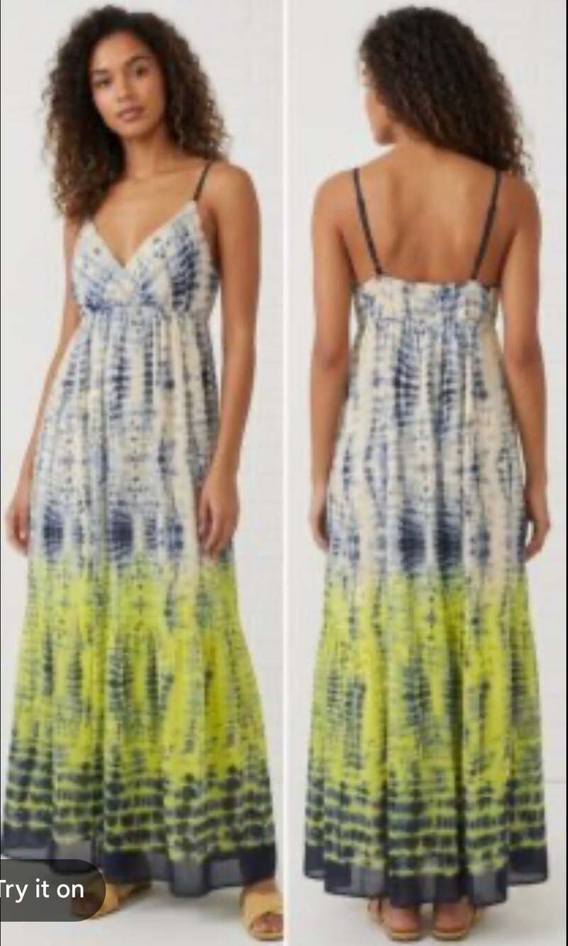 Gypsy Siren Slip Tie-Dye Maxi Dress in Zest Reef Wash